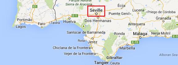 Kaart Sevilla
